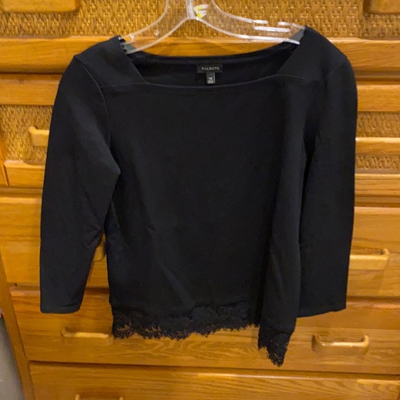 Talbots Tops - Talbots black top with lace trim